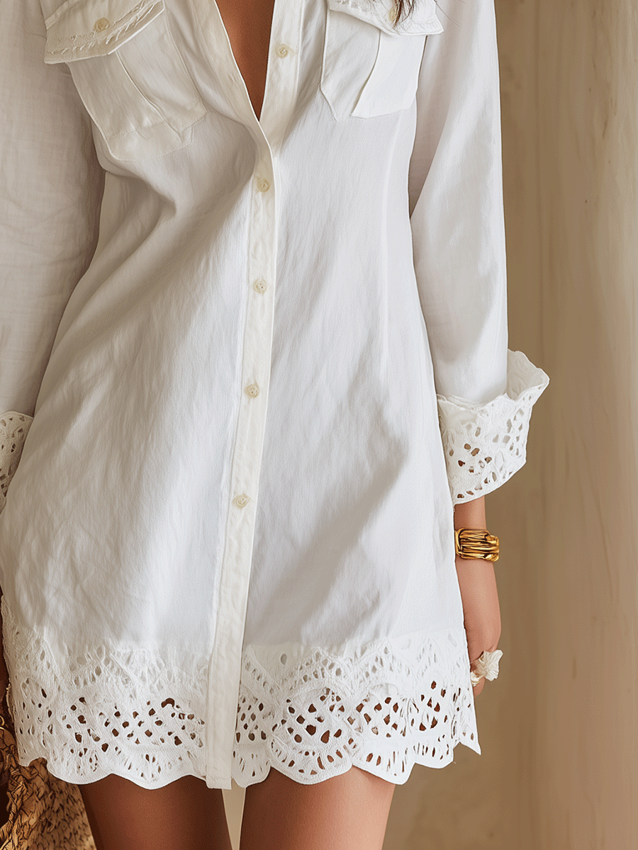 Bellina | White Shirt Mini Dress