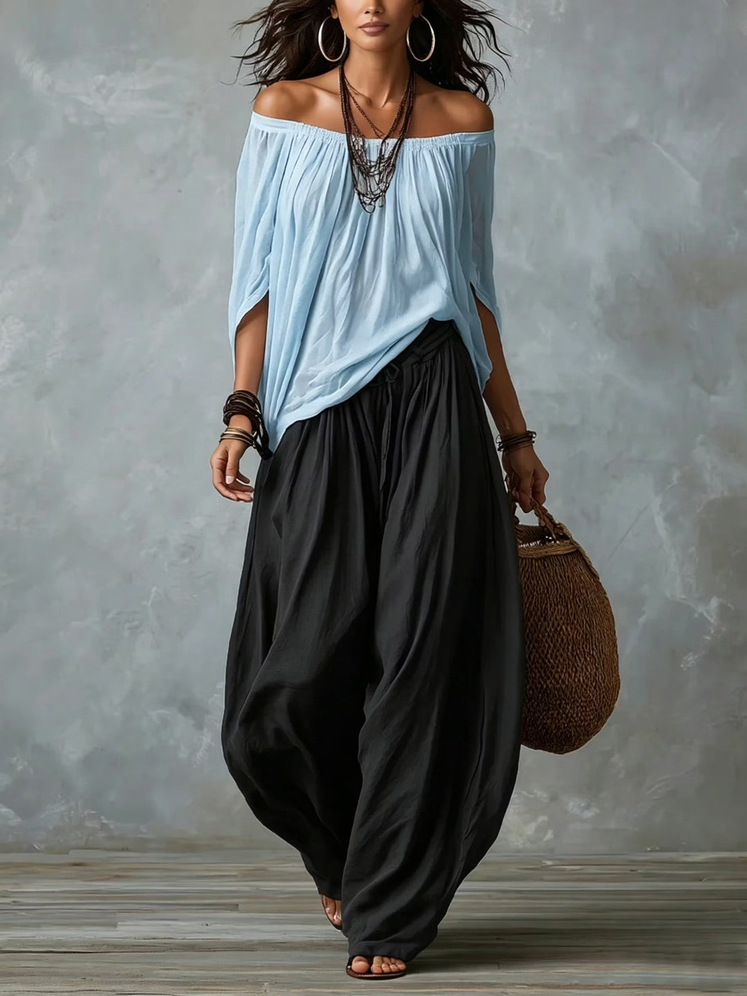 Celine | Effortless Off-Shoulder Two-Piece Set