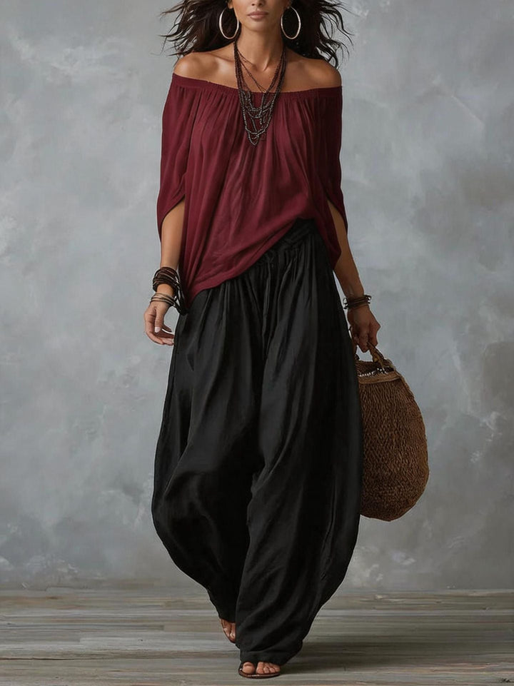 Celine | Effortless Off-Shoulder Two-Piece Set