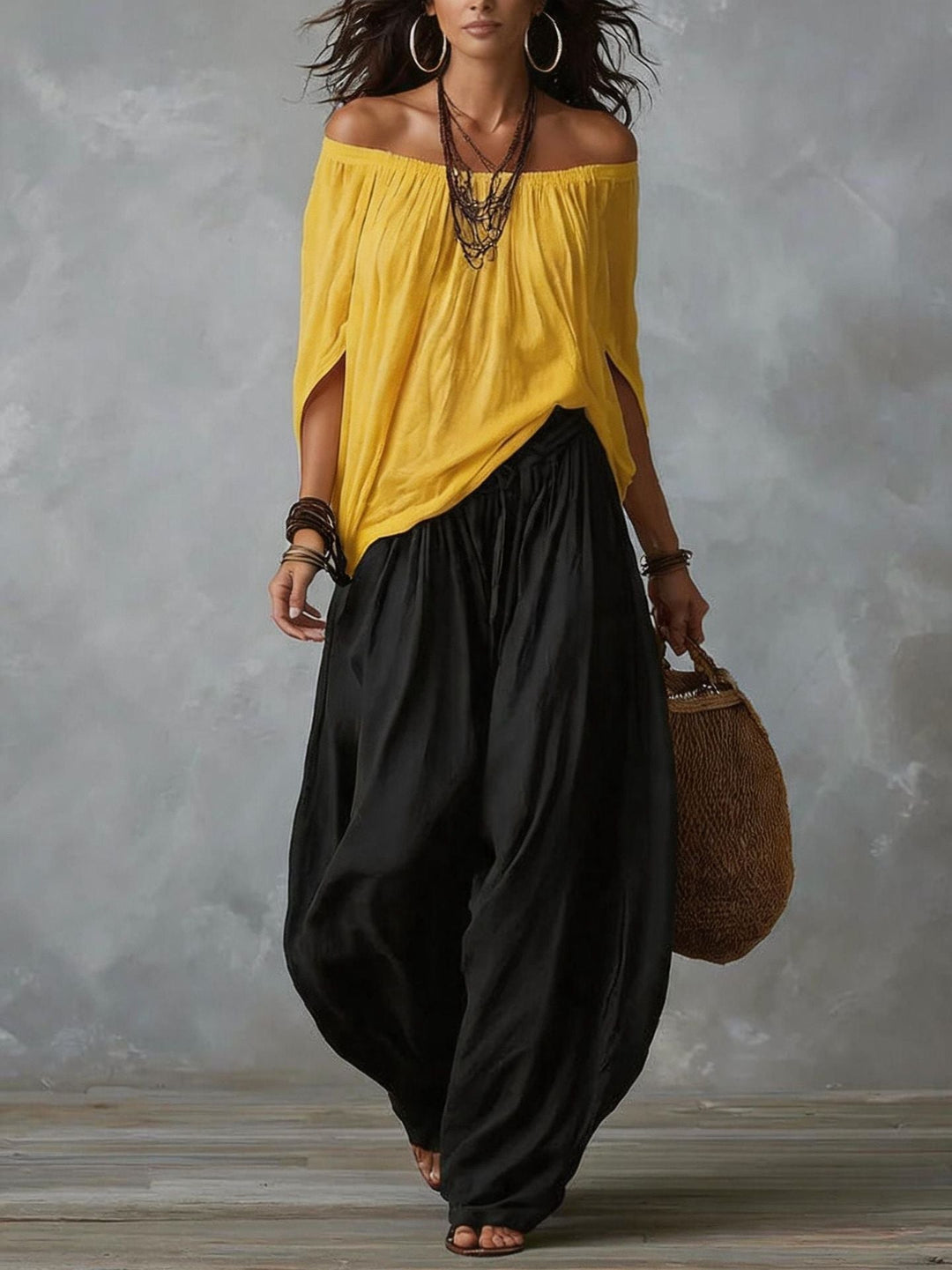 Celine | Effortless Off-Shoulder Two-Piece Set