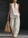 Zara | Sleeveless Top and Wide Trousers
