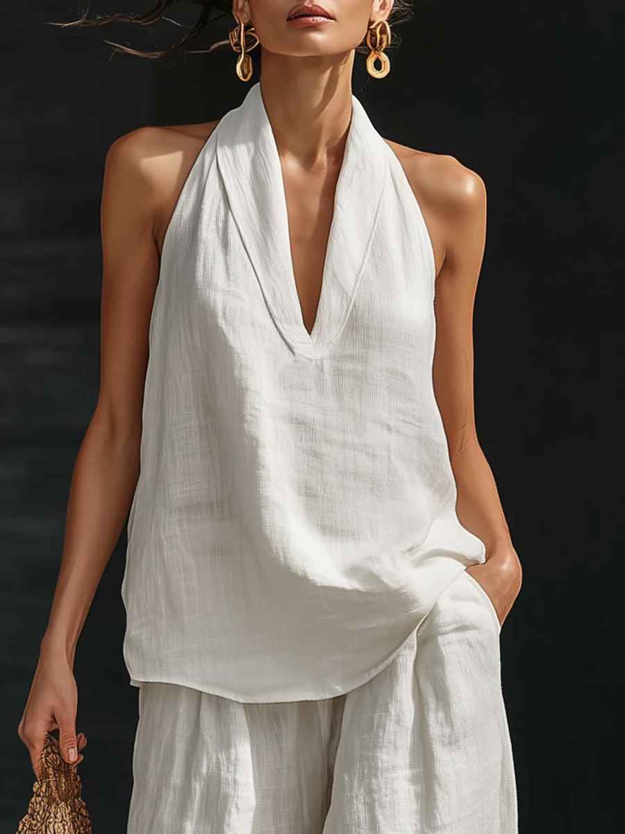 Zara | Sleeveless Top and Wide Trousers