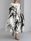 Brielle | Bamboo Ink Painting Art Linen Blend Maxi Dress