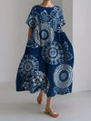 Cecilia | Cherry Blossom Floral Japanese Art Linen Blend Maxi Dress